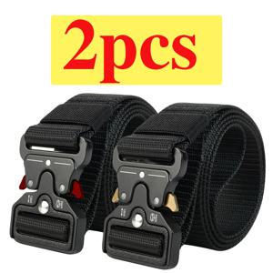 2Pcs 다용도 남성용 전술 벨트 - 내구성이 뛰어나고 조절 가능한 디자인 - 야외 스포츠 매니아를 위한 청바지와 짝을 이루고 남성 여성용 ﻿
