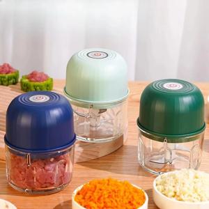 USB 휴대용 마늘 다지기 3잎 미니 주방 음식 다지기 260ML 전기 고기 분쇄기 주방 소형 도구 야채 다지기