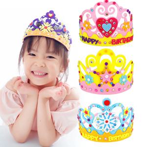 어린이 DIY 스팽글 크라운 크리 에이 티브 공예 장난감 꽃 스타 EVA 폼 종이 다이아몬드 스티커 유치원 파티 장식 생일 선물