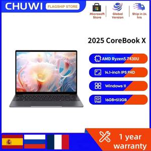 CHUWI CoreBook X 게이밍 노트북 14.1인치 2K IPS 스크린 AMD R5-7430U 16GB DDR4 RAM 512GB SSD 윈도우 11 Wifi6 노트북 컴퓨터