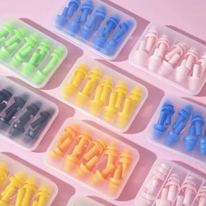 5 쌍 소프트 이어 플러그 방수 컴포트 다채로운 실리콘 귀마개 귀 보호 방음 수면 수영을위한 소음 방지