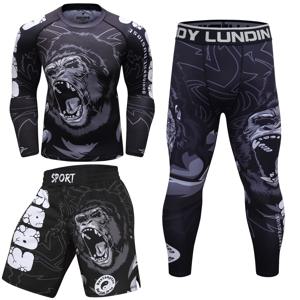 Cody Men Sportswear With Print Gorilla Men MMA Jiu jitsu No Gi Rashguard Bjj 파이팅웨어 Athletic Tracksuit Boxing Jersey
