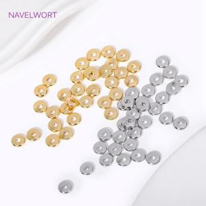 3/4/5/6MM 18K 골드 도금 라운드 스페이서 플랫 비즈 쥬얼리에 대한 황동 금속 부드러운 구분 기호 구슬 DIY 팔찌 액세서리 만들기