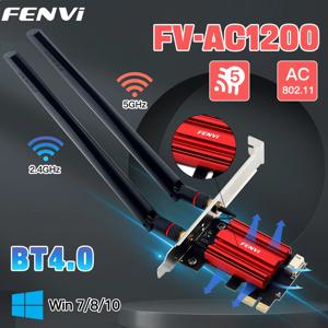 FENVI WiFi 5 PCIE WiFi 어댑터 AC1200 무선 네트워크 카드 듀얼 밴드 2.4G/5GHz 802.11AC Bluetooth 4.0 데스크탑 Windows 10/11
