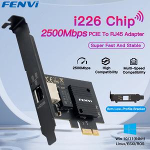 2500Mbps PCI-E 네트워크 카드, 기가비트 이더넷 100, 1000, 2500Mbps, RJ45 LAN PCIe 어댑터, 노트북 PC Win 10/11, I226 칩