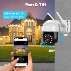 4K 8MP PTZ Wifi IP 카메라 야외 4X 디지털 줌 AI 인간 감지 무선 카메라 H.265 P2P 오디오 1080P 5MP 보안 CCTV 카메라