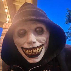 엑소시스트 웃는 플라스틱 마스크 코스프레 사악한 소름 끼치는 악마 유령 얼굴 해골 마스크 할로윈 카니발 파티 의상 소품