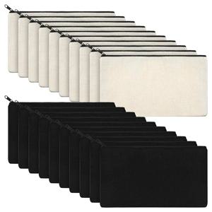 10pcs 빈 베이지 Diy 공예 가방 캔버스 연필 케이스 메이크업 가방 지퍼 연필 가방 화장품 주머니 학교 공예 문구 용품