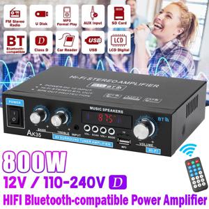 AK45/AK35 800W 가정용 전력 증폭기 2 채널 Bluetooth 5.0 미니 Hifi 디지털 스테레오 사운드 증폭기 지원 FM USB SD 마이크 입력