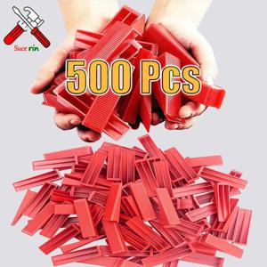 50-500Pcs 타일 레벨링 시스템 웨지 클립 용 재사용 가능한 세라믹 인서트 스페이서 타일링 바닥 벽 Carrelage 건설 도구