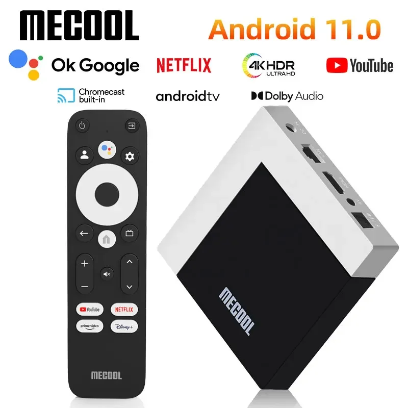 MECOOL 오리지널 KM7 PLUS 넷플릭스 TV 박스 2GB16GB 안드로이드 스마트 TV 11 구글 인증 4K 암로직 TV박스 IPTV WIFI 히브리어 아랍어