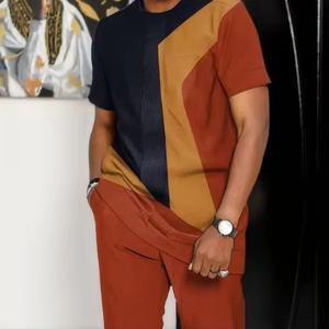 남성용 운동복 반팔 티셔츠 및 바지 투피스 세트, 3D 프린팅 PA, 2024 신상 조거 의류, 여름 패션