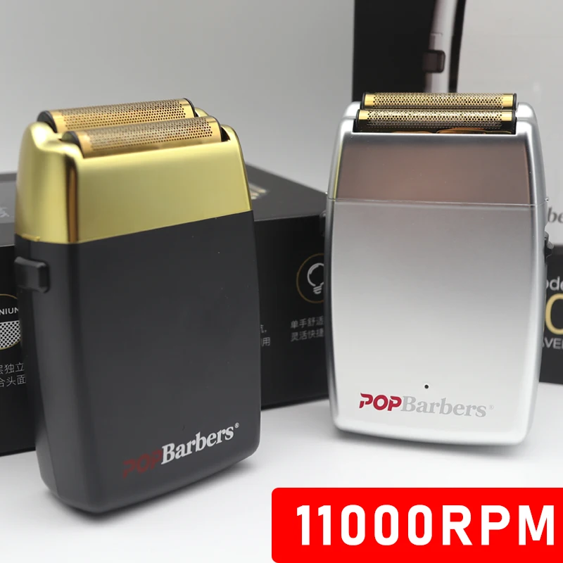 새로운 11000 RPM 7W 팝 이발사 P620 전문 전기 남성 수염 트리머 더블 호일 면도기 전기 면도기 USB 머리 깎기