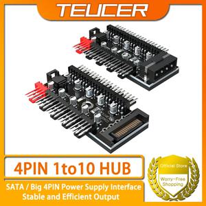 1 ~ 8 3Pin 팬 허브 Pwm Sata Molex 분배기 PC 마이닝 케이블 12V 전원 공급 장치 쿨러 냉각 속도 컨트롤러 4PIN 어댑터