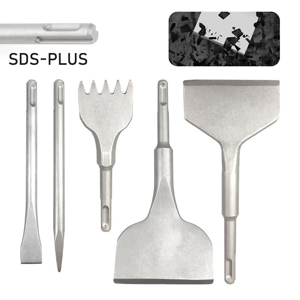 5PC SDS PLUS 라운드 생크 타일 삽 전기 해머 Chise 벽 콘크리트 충격 드릴 5 치아 드릴 비트 Masonry SlottingTool