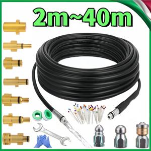 2-40m 고압 세척기 호스 하수도 배수 세척 호스 파이프 세척기 키트 Karcher 하수도 세척 노즐