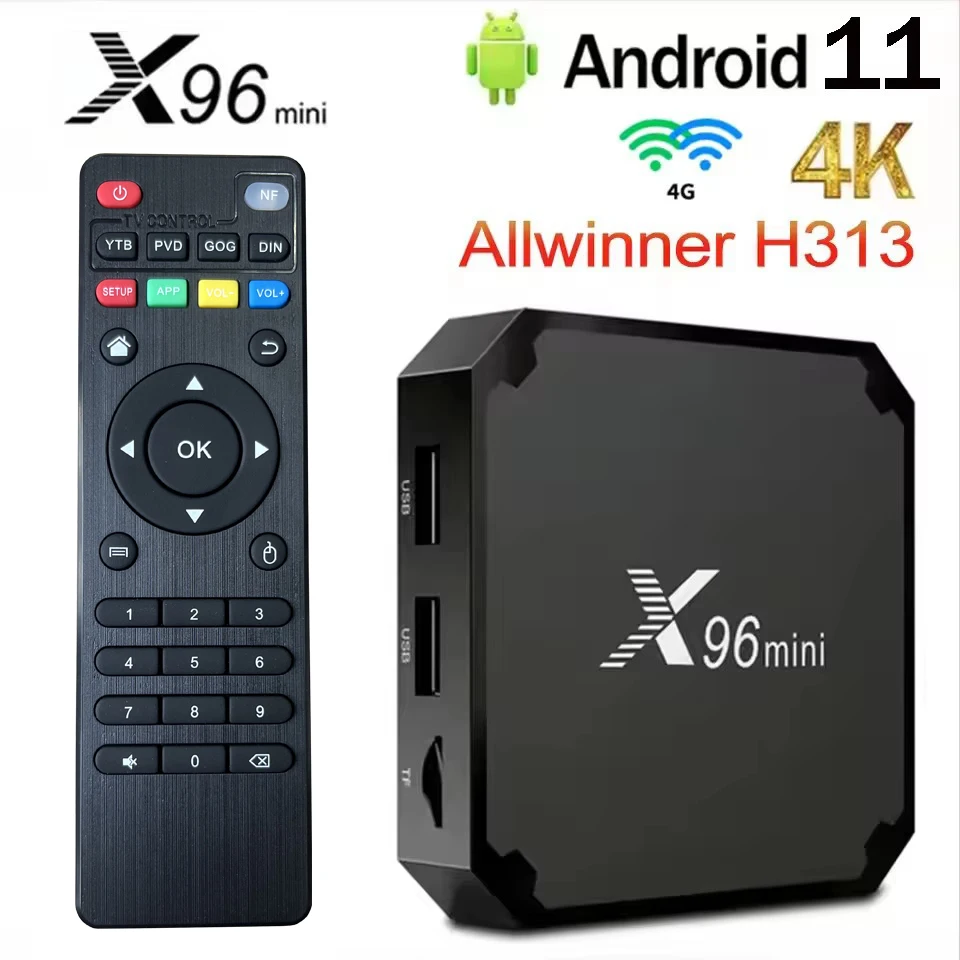 오리지널 X96 미니 TV 박스, 안드로이드 11.0 H313 S 쿼드 코어, 2GB, 16GB, 4G 와이파이, 4K UHD HDR 10, H265 멀티미디어 플레이어 TV 박스