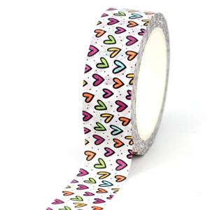2025 새로운 1PC 10M 장식 다채로운 하트 Washi 테이프 Scrapbooking 저널링 접착 마스킹 테이프 귀여운 문구