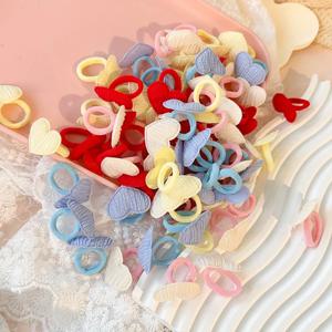 10 개/몫 캔디 컬러 어린이 탄성 헤어 밴드 소녀 고무 밴드 어린이 귀여운 아기 헤어 액세서리