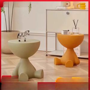 크리 에이 티브 소파 사이드 테이블 이동식 커피 테이블 크림 스타일 간단한 가정용 거실 라운드 테이블 사이드 테이블 작은 테이블 랙