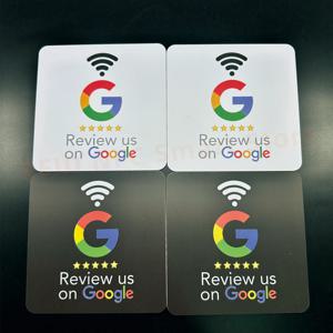 10*10cm NFC 테이블 스티커 Google 리뷰 스티커 PVC 13.56MHz 프로그래밍 가능 방수 Google 접착 NFC 태그에서 리뷰