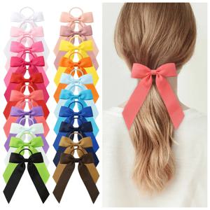 1PC 솔리드 컬러 리본 피그 테일 머리 활 탄성 헤어 밴드 홀더 넥타이 아기 소녀 유아 유아를위한 헤어 액세서리