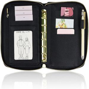 A6 A7 핑크 블랙 현금 예산 봉투 지갑 시스템 봉투 바인더 플래너 노트 예산 관리 및 저축용 (커버만)