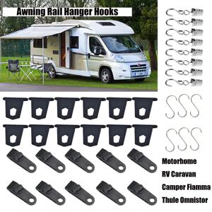 Fiamma Thule Omnistor Motorhome RV 천막 후크 캠핑 행거 S 모양의 액세서리 세트 캠핑 텐트 클램프 방수 클립 버클