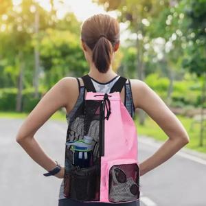 야외 해변 배낭, 수영 가방, 젖은 가방이 있는 메쉬 천공 조임끈 배낭, 체육관 요가 운동 보관 가방, 1세트