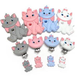 1/3/10pcs 디즈니 실리콘 마리 고양이 실리콘 젖꼭지 클립 어금니 구슬 DIY 젖꼭지 체인 쥬얼리 액세서리