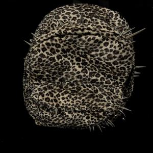 패션 레오파드 프린트 배낭 남자 가방 대용량 펑크 리벳 배낭 여성을위한