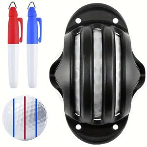 골프 공 라이너 트리플 라인 2개 마커 펜 색상 블루 레드 퍼팅 위치 보조 라인 마커