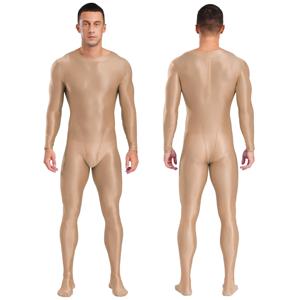 남성 요가 바디 쉐이핑 스포츠 운동 점프수트 긴팔 부드럽고 광택 있는 팬티스타킹 점프수트 운동복 짐 레슬링 의상