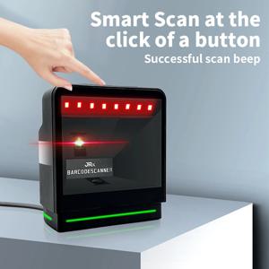 1D 2D 데스크탑 바코드 스캐너 QR 코드 리더 전방향 지능형 센서 스캐닝 유선 USB 데스크탑 핸즈프리 자동 감지