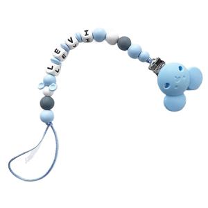 맞춤형 이름 마우스 헤드 젖꼭지 클립 맞춤 아기 실리콘 치발기 홀더