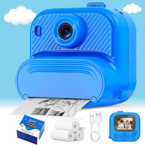 48MP 디지털 카메라 (어린이용, 프린트 기능 포함) 1080P HD 즉석 카메라 크리스마스 선물 생일 선물 (4-12세 남아/여아용)