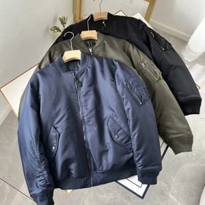 두꺼운 방풍 방수 밀리터리 스타일 파일럿 재킷 스탠드 칼라 코튼 코트 커플용 따뜻한 아우터웨어 코트