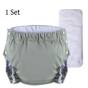 AIO 재사용 가능한 성인용 기저귀 바지 세척 가능한 성인 노인용 기저귀 포켓 기저귀 남성 및 여성용 누출 방지 기저귀 바지