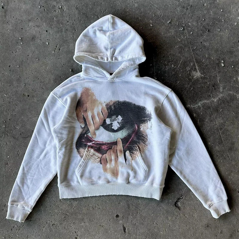 여성 스웨트셔츠 스트리트웨어 Y2K 후디 미학 그래픽 프린트 옷 오버사이즈 풀오버 후디 스웨트셔츠 가을 옷