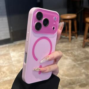 공식 오리지널 마그네틱 폰 케이스 아이폰 17 에어 11 12 13 14 15 16 17 프로 맥스 맥세이프 빅 윈도우 충전 보호 커버