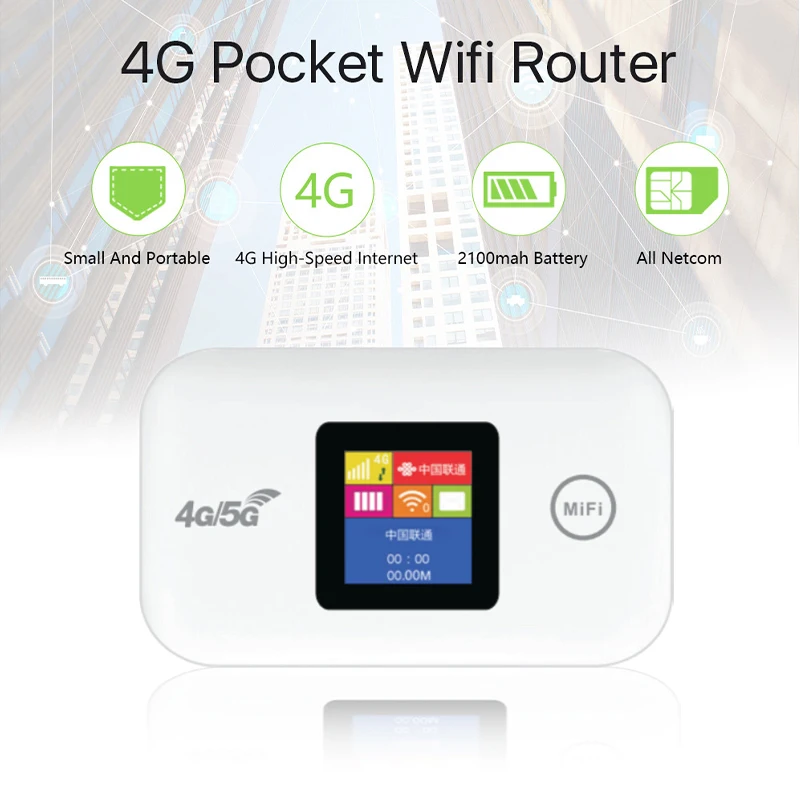 휴대용 4G/5G 모바일 와이파이 라우터 150Mbps 4G LTE 무선 포켓 MiFi 모뎀 모바일 와이파이 핫스팟 심 카드 슬롯 포함