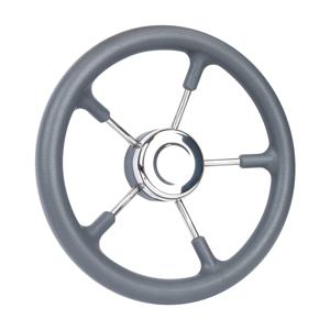 보트 액세서리 해양 13인치 스테인레스 스틸 5 스포크 구축함 스티어링 휠(블랙 폼 포함)