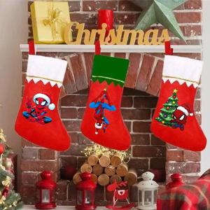 마블 스파이더맨 크리스마스 양말 펜던트 어린이 애니메이션 액션 피규어 양말 선물 가방 크리스마스 트리 장식품 홈 데코 선물