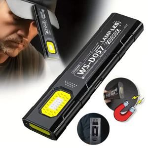 미니 얇은 USB 충전식 손전등 COB 수리 작업등 펜 클립 모자 클립 및 꼬리 자석 포함 캠핑용