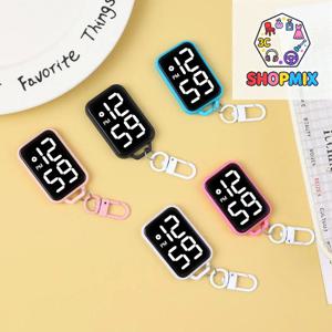 1Pc LED 키 체인 포켓 시계 디지털 디스플레이 전자 시계 젊은 학생 배낭 키 펜던트 시계 선물