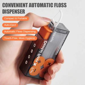 자동 치실 팝업 디스펜서 휴대용 여행 치과 관리 키트 재사용 가능한 치실 정리함(픽 10개 포함)