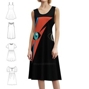 보위 (알라딘 세인) 여성 스트리트웨어 파티 드레스 트렌디 프린트 클럽 의류 여성용 보위 알라딘 세인 여성 드레스