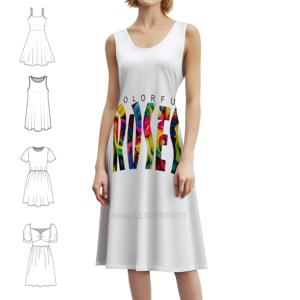 컬러풀 로즈 프레피 스타일 미니 드레스 여성용 A라인 루즈핏 캐주얼 데이 드레스 컬러풀 컬러 로즈 이브닝 드레스 여성용