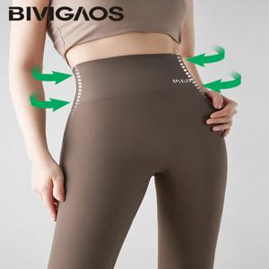 BIVIGAOS 2025 봄 여름 얇은 슬림 상어 레깅스 여성 섹시한 꽉 하이 웨이스트 레터 프린트 스포츠 피트니스 원활한 레깅스