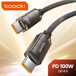 Toocki USB C타입 to C타입 케이블, 아이폰 15 프로 맥스, 맥북, 삼성 갤럭시, 화웨이, 샤오미 원플러스, 포코용, 100W 고속 충전